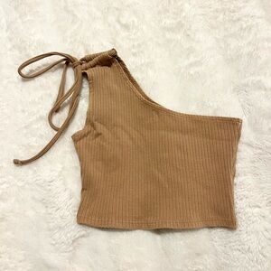 Aerie one shoulder ribbed cropped top